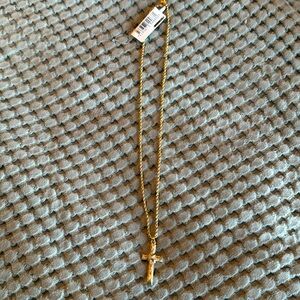 Gold necklace with cross charm